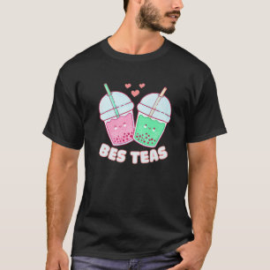 Bes Teas Cute Bestie Bubble Tea Boba Best Friends T-Shirt