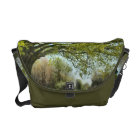 Vieux sac messenger lunatique à illustration