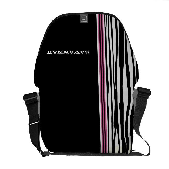 Besace Zebra Stripe Black Pink Racing Stripe Messenger (Dos droit)