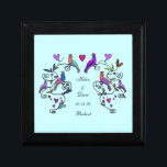 Beshert Decorative Chuppah Keepsake Box<br><div class="desc">Graphic illustration symbolizing a chuppah with colourful birds,  flowers,  and hearts design.  Customize your personal message for someone special for any occasion.</div>