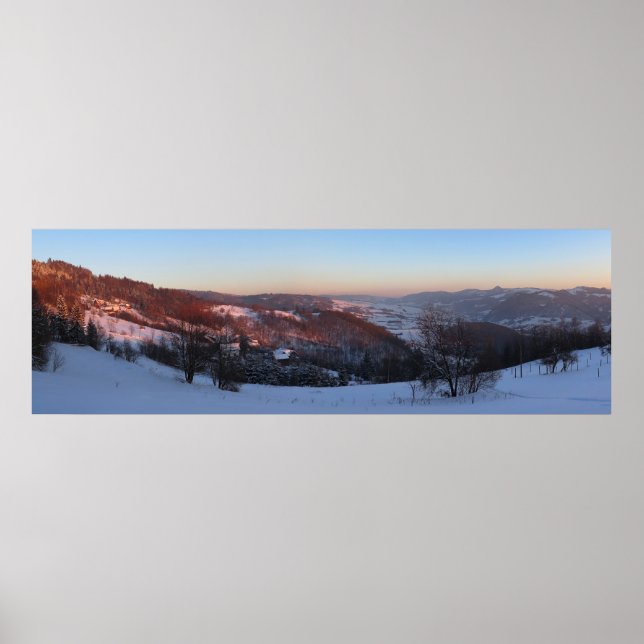 Beskid Sądecki Sunset panorama Poster (Front)