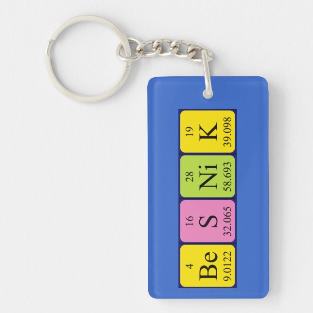 Besnik periodic table name keyring (Front)