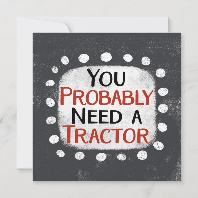 Besoin D'Une Carte De Voeux Tracteur (Devant)