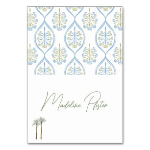 Bespoke Blue and Green Wedding Palm Tree Table Num Table Number