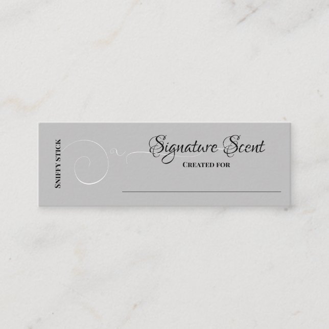 Bespoke fragrance personal scent sniff note mix mini business card (Front)