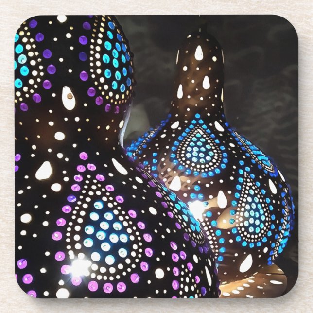Bespoke Gourd Turkish Lanterns Coaster (Front)