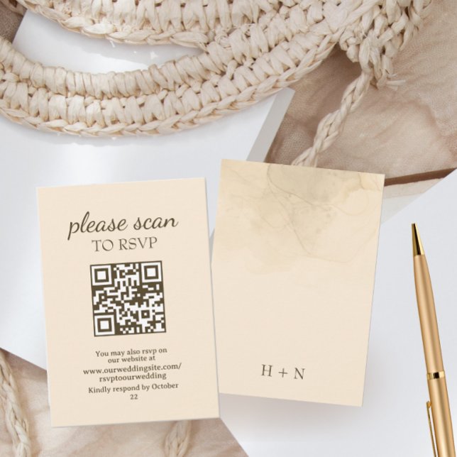 Bespoke Marbled Villa Wedding Website RSVP Card (Creator Uploaded)