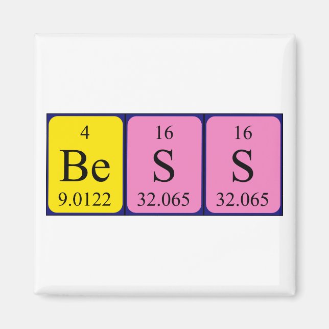 Bess periodic table name magnet (Front)