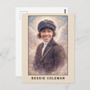 Bessie Coleman Aviatrix Angel Postcard