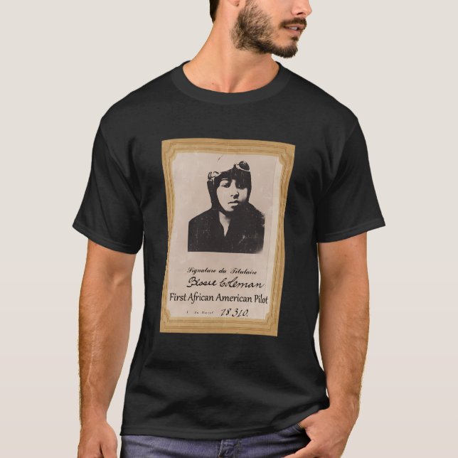 Bessie Coleman First African American Pilot T-Shirt (Front)