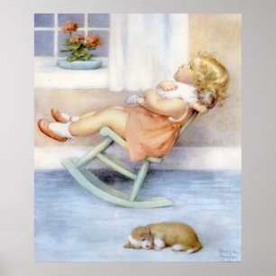 Bessie Pease Guttman Adorable Little Toddler Girl  Poster