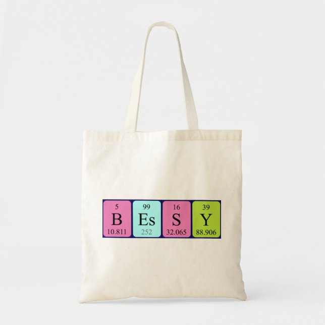 Bessy periodic table name tote bag (Front)