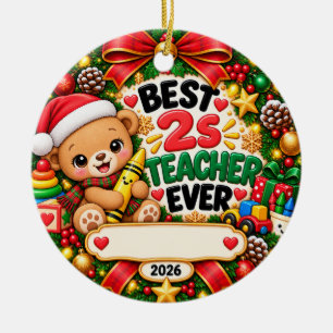 Best 2s Teacher Ever Christmas Ornament 2026