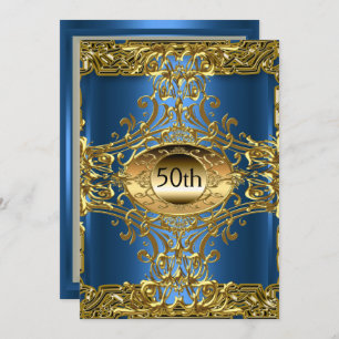 Best 50th Gold Birthday Party Invitation