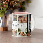 Best Abuela Ever Elegant Script 8 Photo Collage Two-Tone Coffee Mug<br><div class="desc">Send a beautiful personalized gift to your Abuela that she'll cherish. Special personalized family photo collage to display your special family photos and memories. Our design features a simple 8 photo collage grid design with "Best Abuela Ever" designed in a beautiful handwritten black script style & serif text pairing. Customize...</div>