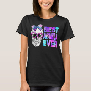 Best Abuela Ever Skull Pink Bow Tie Galaxy Mother' T-Shirt