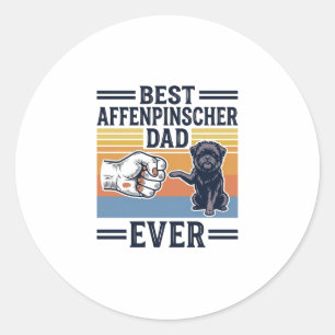 Best Affenpinscher Dad Ever Vintage Dog Shirt_1 Classic Round Sticker