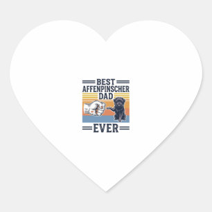 Best Affenpinscher Dad Ever Vintage Dog Shirt_1 Heart Sticker