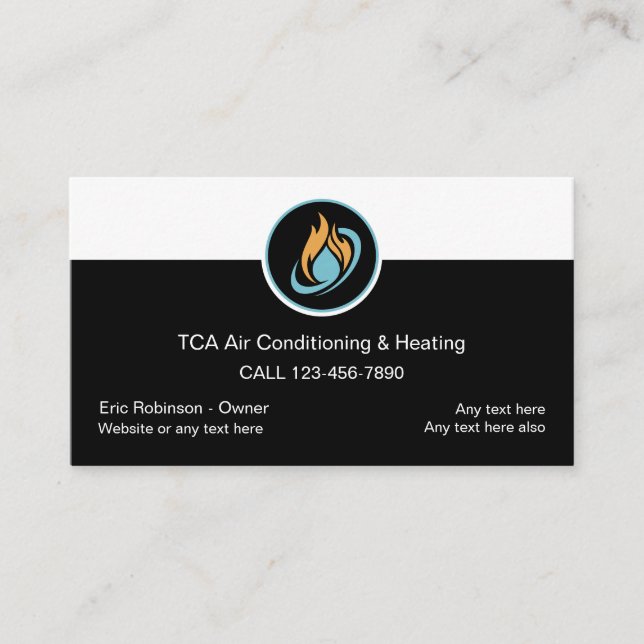 Best Air Conditioning Modern Business Cards (Front)