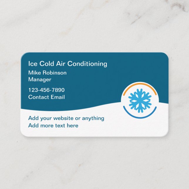 Best Air Conditioning Repair Business Cards (Front)