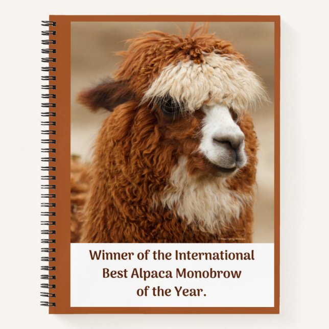 Best Alpaca Monobrow Notebook (Front)