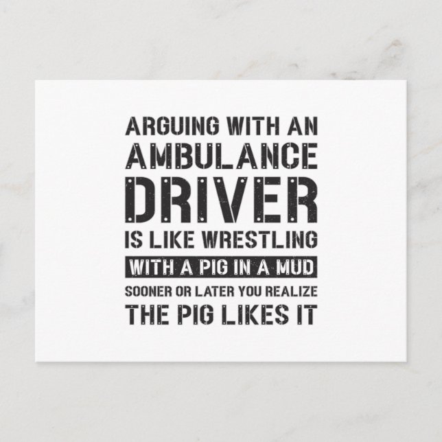 Best Ambulance Driver Paramedic Emergency Funny Postcard (Front)