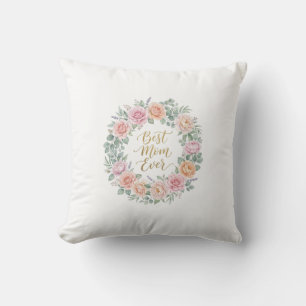 Best Ammi Ever Pastel Floral Wreath - Mother's Day Throw Pillow