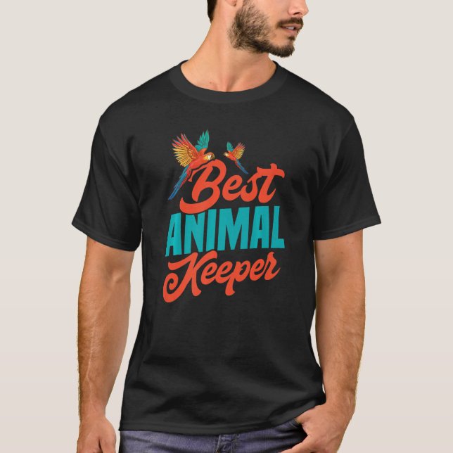 Best Animal Keeper Graphic Animal Lover Zoo Keeper T-Shirt (Front)