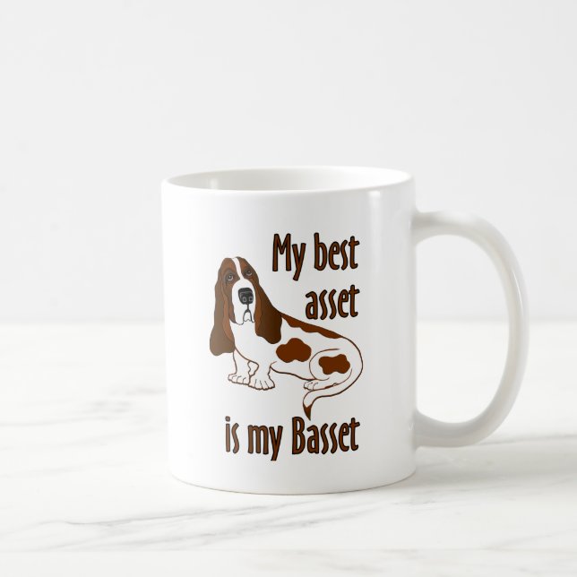 Best Asset Basset Hound Dog Funny Quote Coffee Mug (Right)