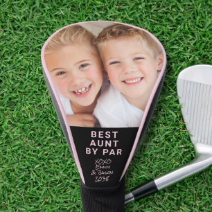 Best Aunt By Par Photo Black Pink Golf Head Cover