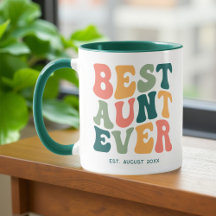 Best Aunt Ever - Colourful Groovy Custom Auntie