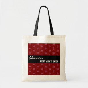 Best Aunt Ever Custom Name Geo Pattern Template Tote Bag