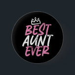 Best Aunt Ever Cute and Funny BAE Auntie 2 Inch Round Button<br><div class="desc">Best Aunt Ever. Sweet and cute aunt design for your favourite aunt, coolest auntie on the planet and the best sister in the world. Cool aunt merchandise for those with cute nieces and nephews. This theme also fits for your sister's baby shower or pregnancy announcement. Vintage and retro style typography...</div>