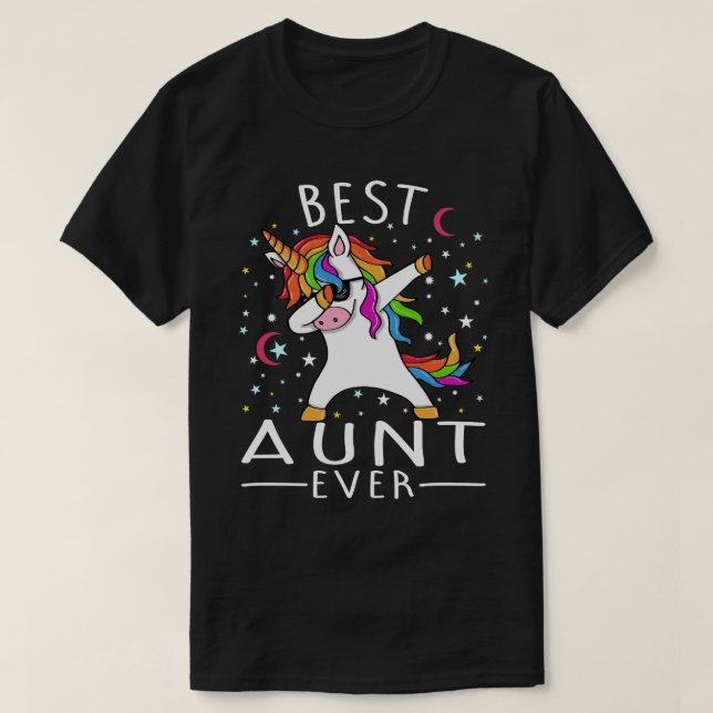 Best Aunt Ever Dabbing Unicorn  T-Shirt (Design Front)