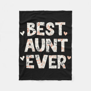 Best Aunt Ever Floral Family Love Hearts  Fleece Blanket