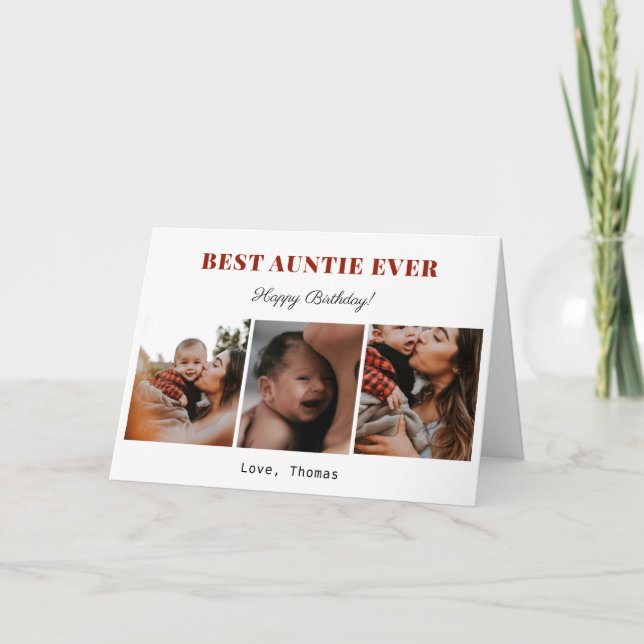 best aunt ever happy birthday photo collage cute  card (Front)
