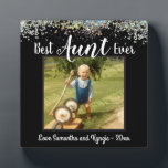 Best Aunt Ever Love Photo Glitter Plaque<br><div class="desc">Fun rainbow faux glitter photo desk plaque. All text is customizable and photo can easily be changed. Best Aunt Ever with niece or nephew name option at the bottom of the plaque. A unique gift for that special person in your life.</div>
