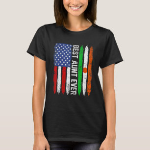 Best Aunt Ever Mother's Day Niger Us Flag Retro T-Shirt