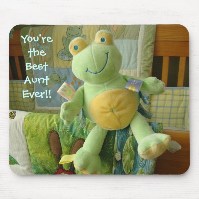Best Aunt Ever! mousepad Green Frog Stuff Animals (Front)