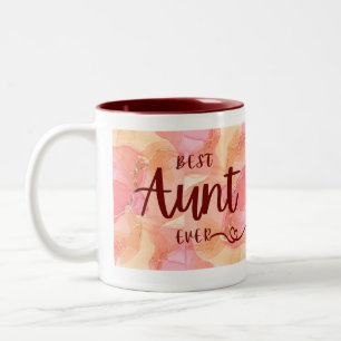 Best Aunt Ever Multicolor Pink Two-Tone Coffee Mug