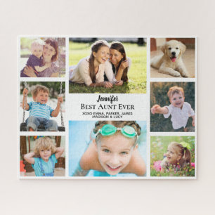 Best Aunt Ever Photo Collage Personalized Jigsaw Puzzle