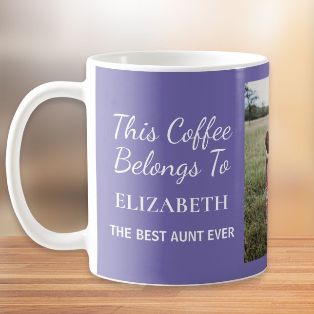 Best Aunt Ever Purple Photo Coffee Mug (Creator Uploaded)