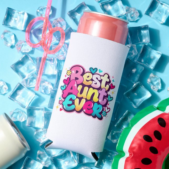 Best Aunt Ever (Style 4) Seltzer Can Cooler (In Situ Summer)