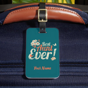 Best Aunt Ever Vintage Auntie Birthday Godmother Luggage Tag