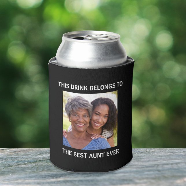 Best Aunt Photo Black Can Cooler (Creator Uploaded)
