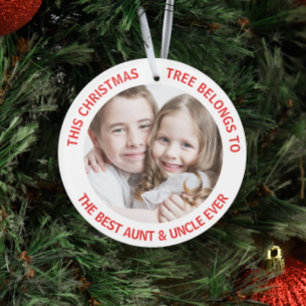 Best Aunt Uncle Ever Christmas Tree Photo