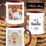 Best Auntie Ever 2 Photo Collage White Mug<br><div class="desc">Two larger photo collage best auntie ever design template. Easy to change out the photos! Just pick your favourite images and use the customize options.</div>