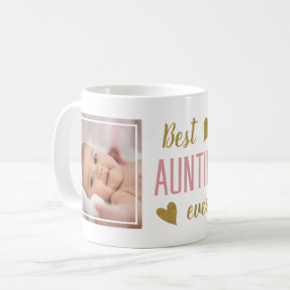 Best Auntie Ever 2 Photo Pink And Gold Keepsake   Coffee Mug