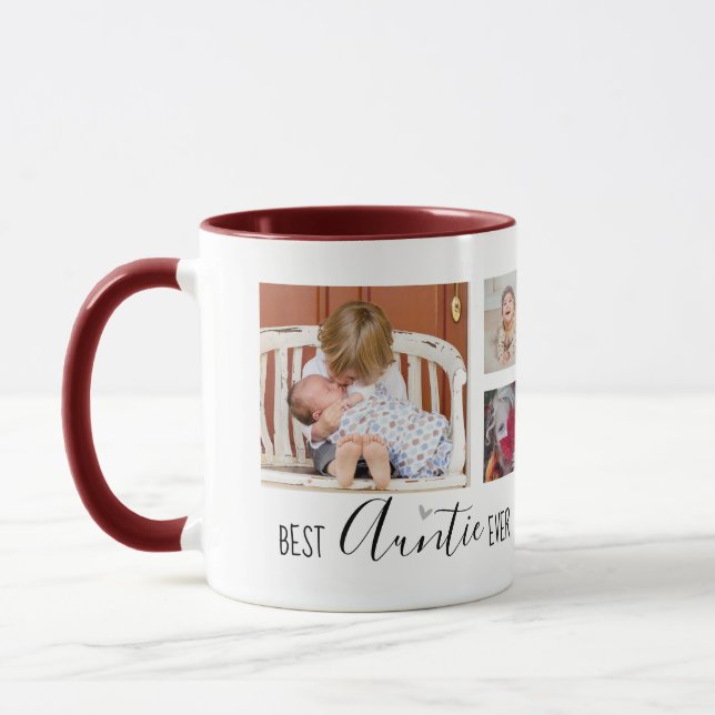 Best Auntie Ever 6 Photo Collage White Mug (Left)