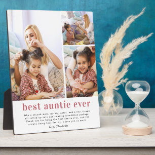 Best Auntie Ever   Modern Photo Collage Plaque